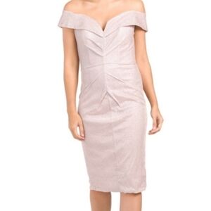 𝅺RENE Ruiz Collection Off-the-Shoulder Cocktail sparkle pink size 6